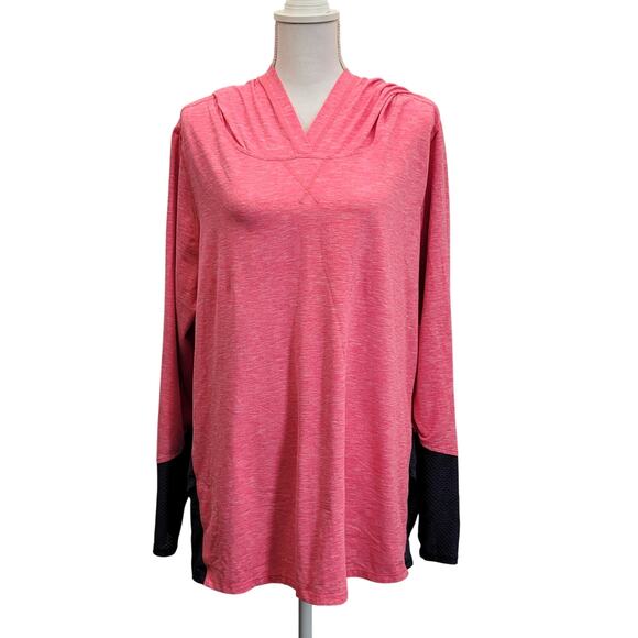 LIVI Active Hoodie Women's 22/24 Coral Gray Mesh Performance Athleisure Stretch - Picture 1 of 6